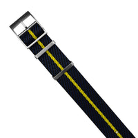 Lux Single Pass Strap in Navy Yellow