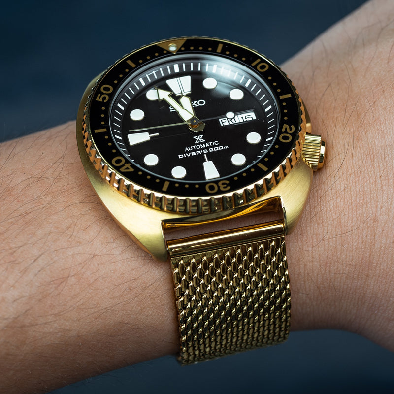 Premium Milanese Mesh Watch Strap in Yellow Gold