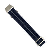 Marine Nationale Strap in Navy White with Silver Buckle (20mm)