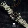 Heavy Duty Zulu Strap in White Camo with Silver Buckle (20mm) - Nomad watch Works