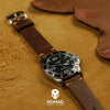 Premium Vintage Oil Waxed Leather Watch Strap in Tan