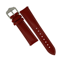 Quick Release Classic Leather Watch Strap in Red