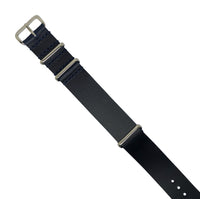 Premium Leather Nato Strap in Navy