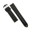 Premium Vintage Oil Waxed Leather Watch Strap in Black