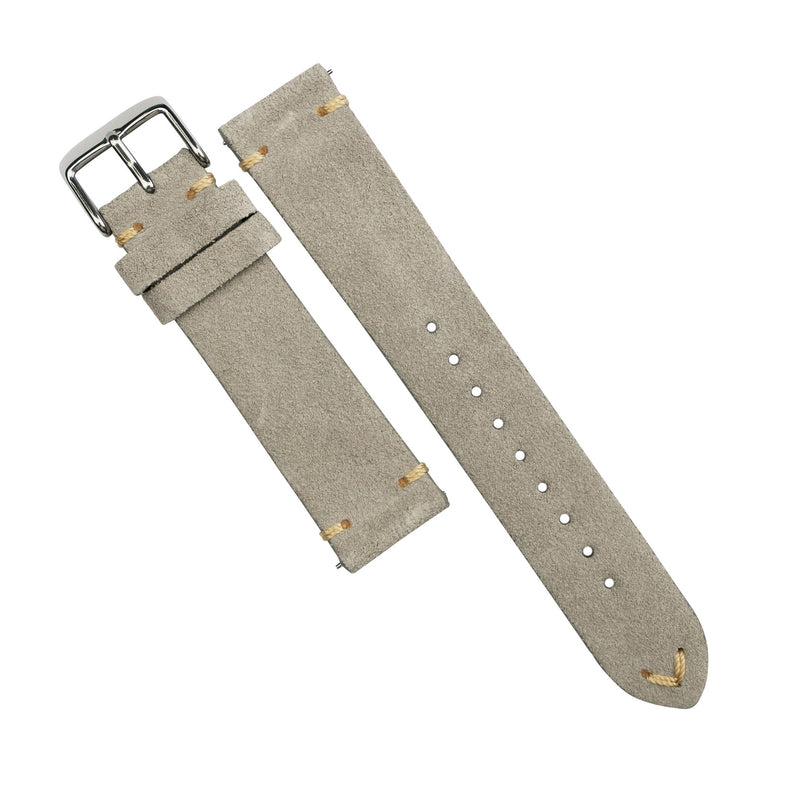 Premium Vintage Suede Leather Watch Strap in Taupe