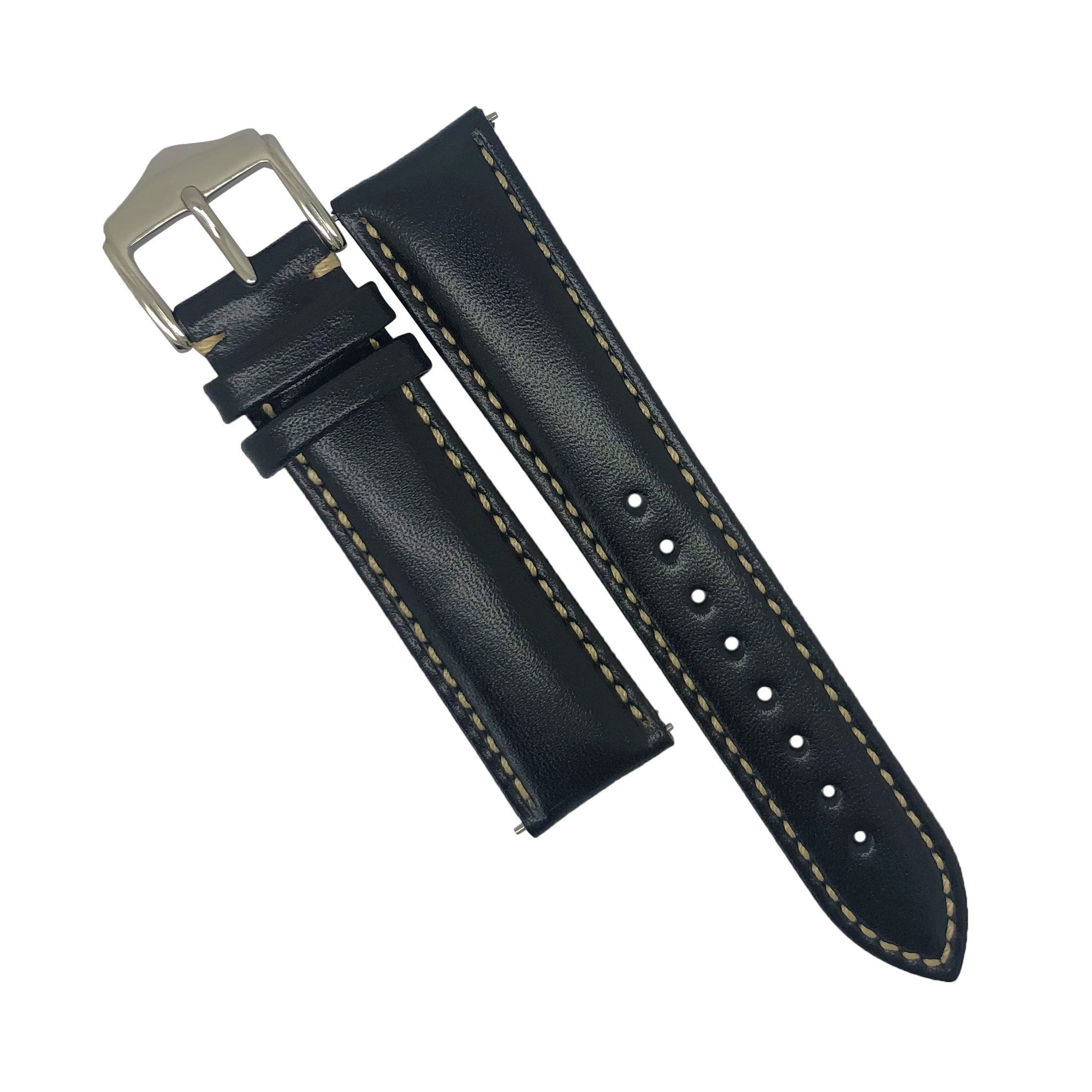 Quick Release Classic Leather Watch Strap in Black – Nomad