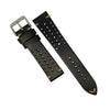 Premium Rally Leather Watch Strap in Black (18mm)