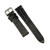 Premium Rally Leather Watch Strap in Black