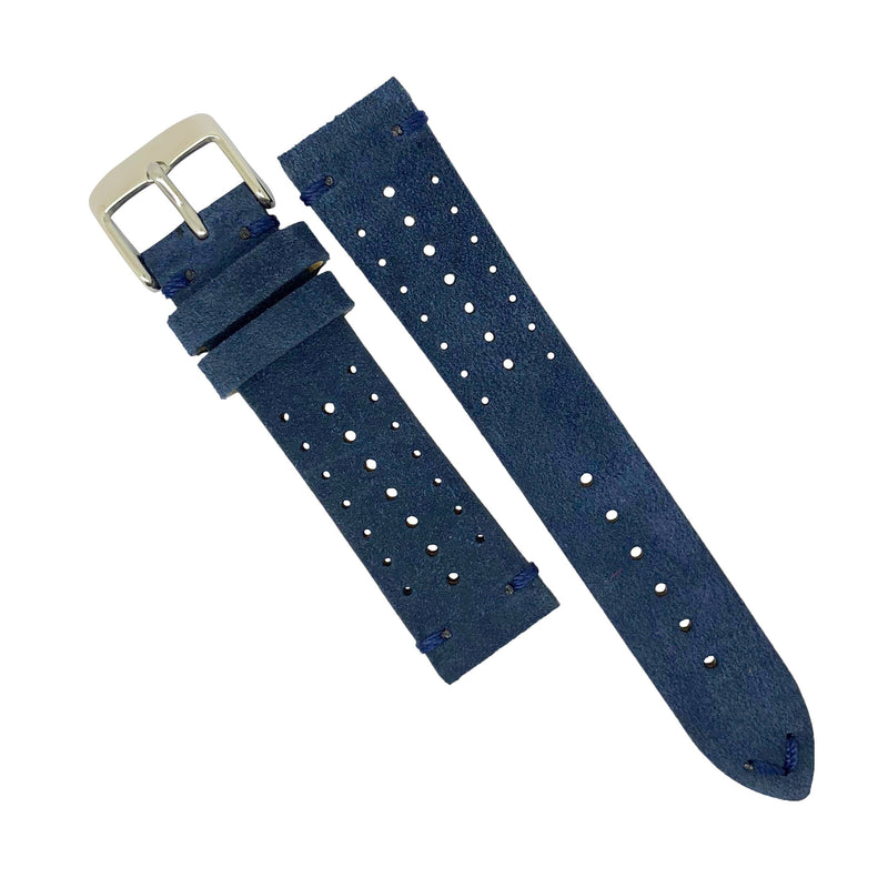 Premium Rally Suede Leather Watch Strap in Navy