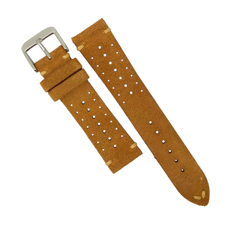 Premium Rally Suede Leather Watch Strap in Tan