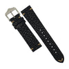 Premium Vintage Calf Leather Watch Strap in Distressed Black