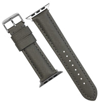 Premium Saffiano Leather Strap in Grey (Apple Watch)