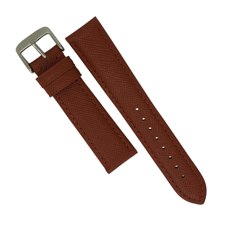 Premium Saffiano Leather Strap in Brown