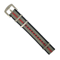 Seat Belt Nato Strap in Black Grey Red