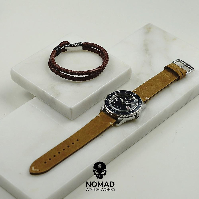 Premium Vintage Calf Leather Watch Strap in Tan