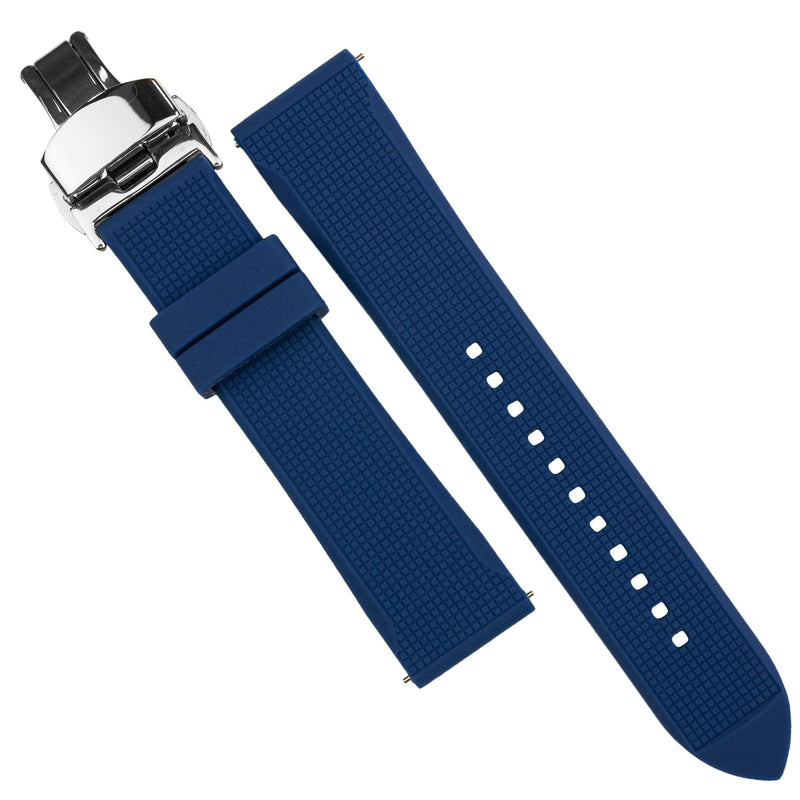 Silicone Rubber Strap w/ Butterfly Clasp in Navy