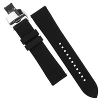 Silicone Rubber Strap w/ Butterfly Clasp in Black