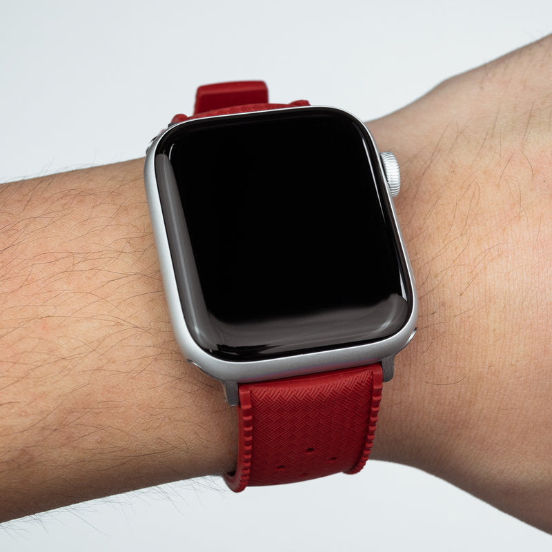 Tropic FKM Rubber Strap in Red (Apple Watch)