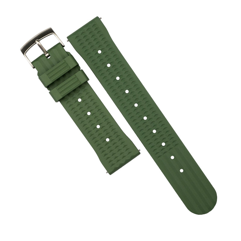 Waffle FKM Rubber Strap in Green