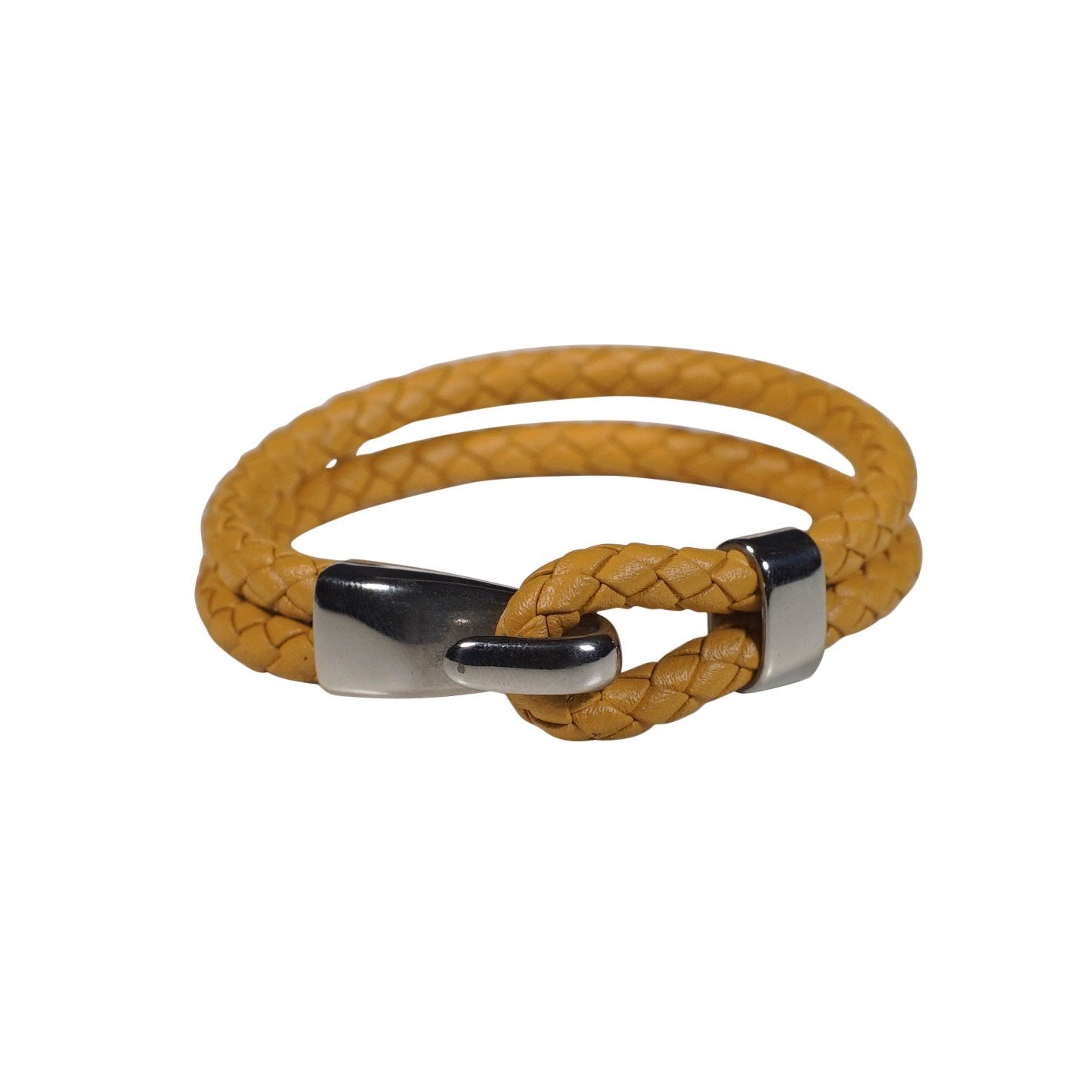 Oxford Leather Bracelet in Yellow (Size L)