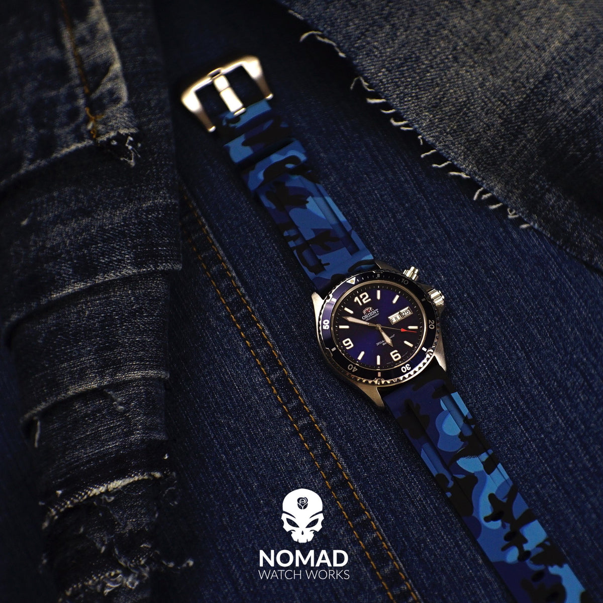 V3 Silicone Strap in Blue Camo