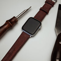 Signature Pueblo Leather Strap in Bordeaux (Apple Watch)