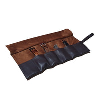 Leather Watch Roll in Brown (6 Watch Slots)