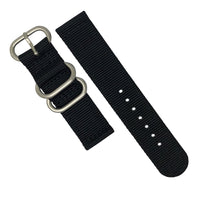 Two Piece Heavy Duty Zulu Strap in Black