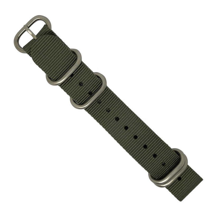 Heavy Duty Zulu Strap in Grey with Silver Buckle (20mm) - Nomad watch Works