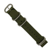 Heavy Duty Zulu Strap in Olive with Silver Buckle (20mm) - Nomad watch Works