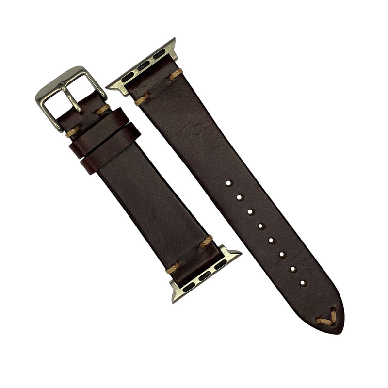 Vintage Horween Leather Strap in Chromexcel® Burgundy (Apple Watch)