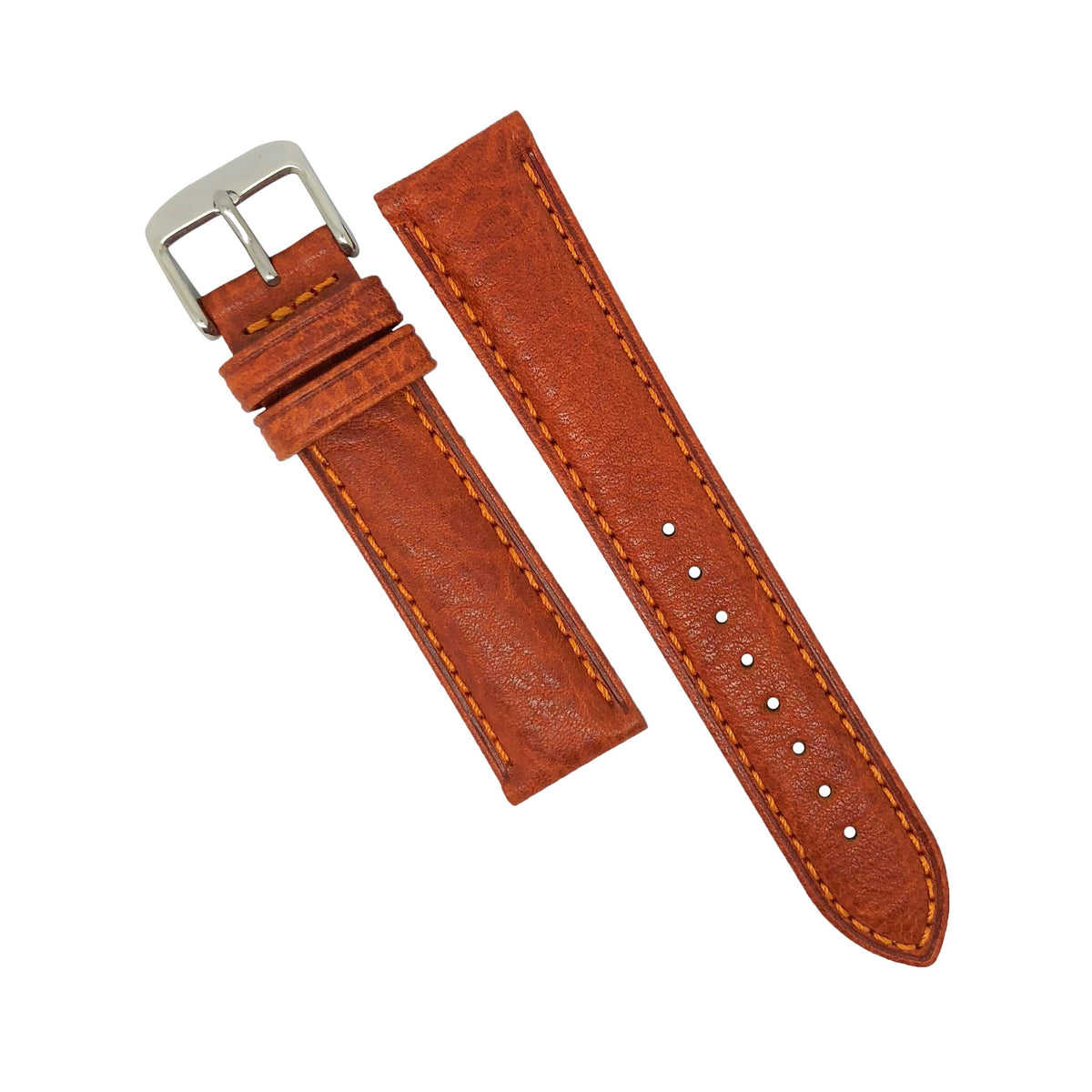 Italian Veg Tanned Leather Strap in Tan (22mm) - Nomad watch Works