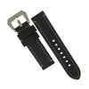 M1 Vintage Leather Watch Strap in Black with Pre-V Silver Buckle (20mm) - Nomad watch Works
