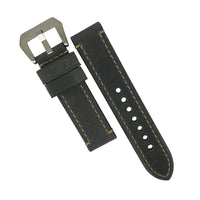 M1 Vintage Leather Watch Strap in Grey with Pre-V Silver Buckle (20mm) - Nomad watch Works