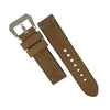 M1 Vintage Leather Watch Strap in Tan with Pre-V Silver Buckle (20mm) - Nomad watch Works