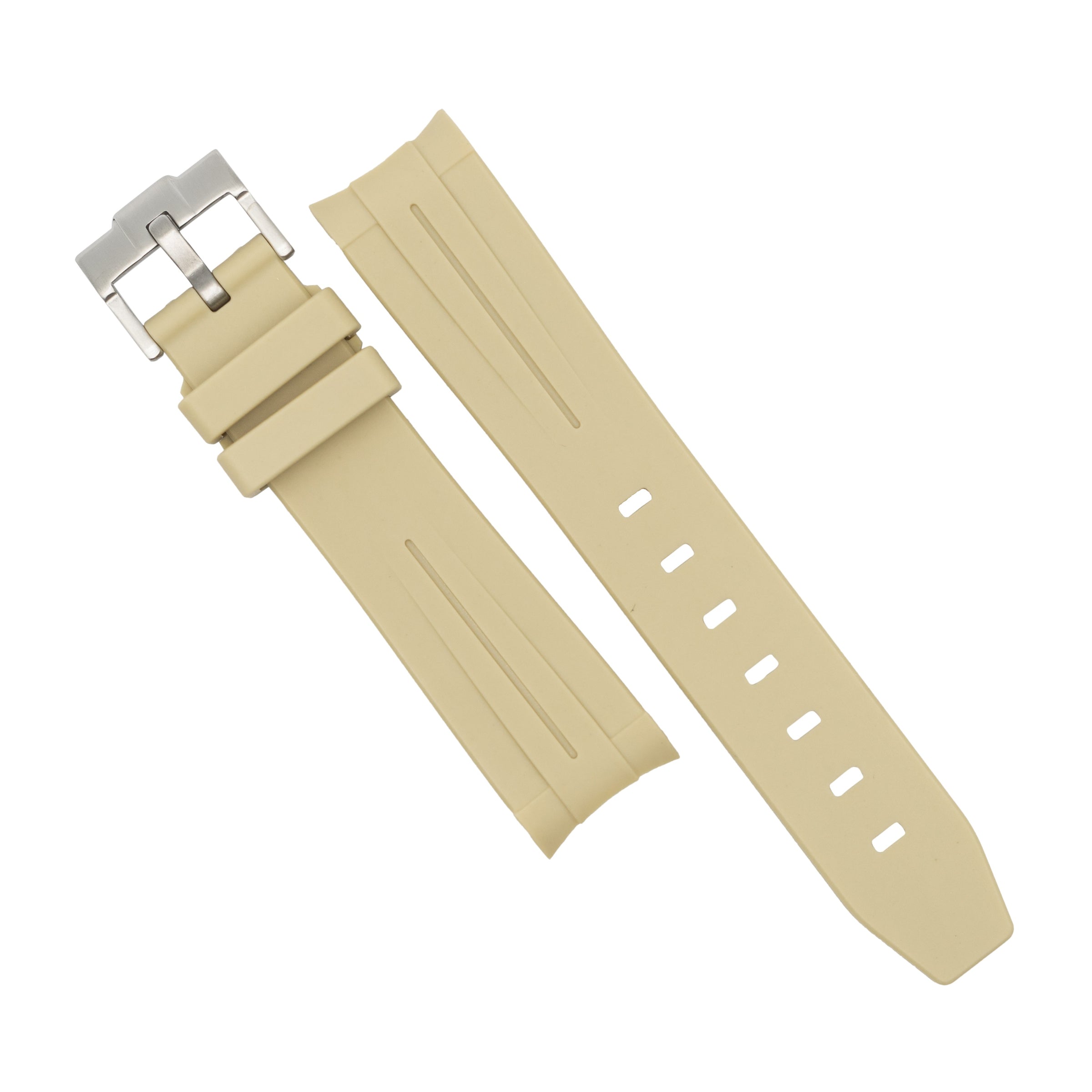 Curved End Rubber Strap for Omega x Swatch Moonswatch in Ash (20mm)