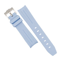 Curved End Rubber Strap for Omega x Swatch Moonswatch in Blue (20mm)
