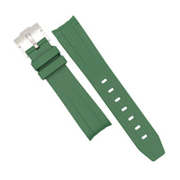 Curved End Rubber Strap for Omega x Swatch Moonswatch in Green (20mm)