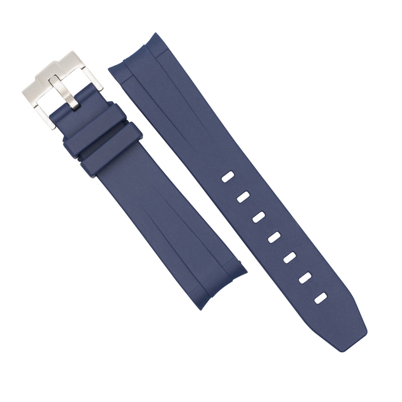 Curved End Rubber Strap for Omega x Swatch Moonswatch in Navy (20mm)