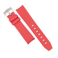 Curved End Rubber Strap for Omega x Swatch Moonswatch in Red (20mm)