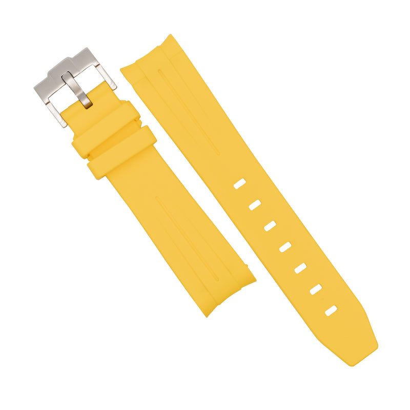 Curved End Rubber Strap for Omega x Swatch Moonswatch in Yellow (20mm)