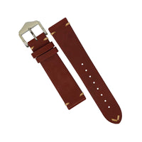 Premium Vintage Calf Leather Watch Strap in Maroon