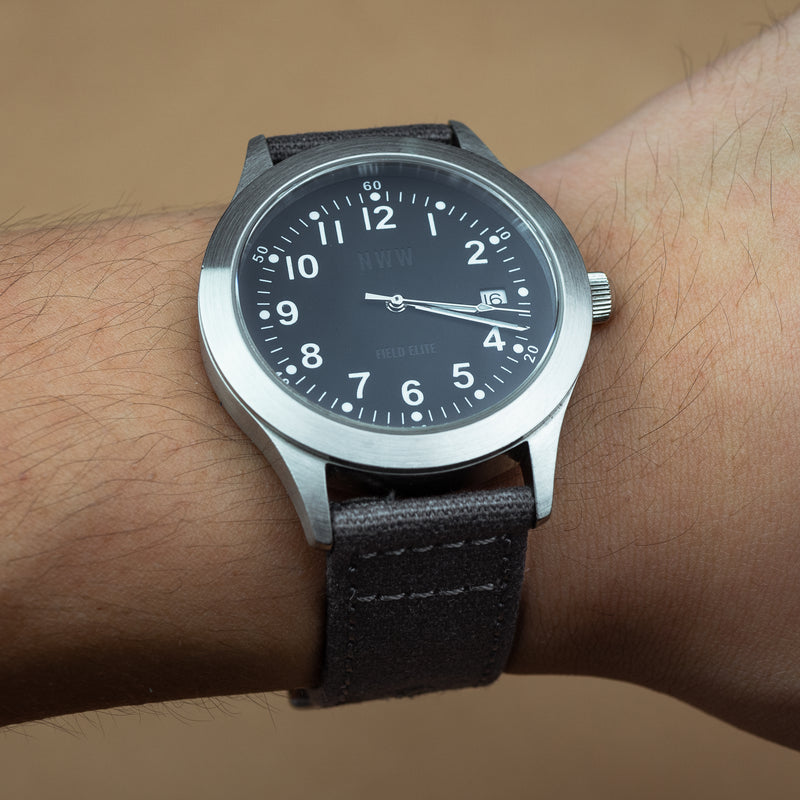 Quick Release Canvas Watch Strap in Grey