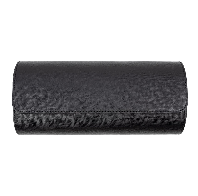 Saffiano Leather Watch Case in Black (3 Slots)