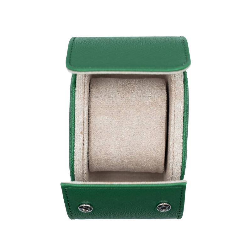 Saffiano Leather Watch Case in Green (1 Slot)