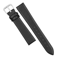 Unstitched Smooth Leather Watch Strap in Black