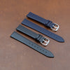 Unstitched Smooth Leather Watch Strap in Black