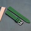 Unstitched Smooth Leather Watch Strap in Green