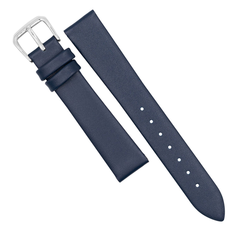 Unstitched Smooth Leather Watch Strap in Navy (12mm)