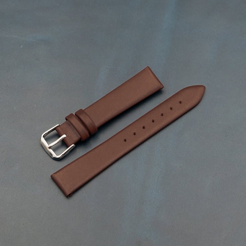 Unstitched Smooth Leather Watch Strap in Tan